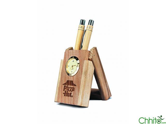 Wooden Pen Stand With Pen Sets