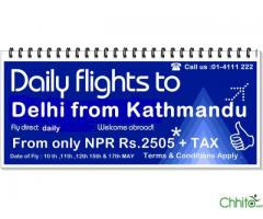 Cheapest Flight To DELHI Rs.2505+ TAX