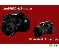 D80 with 18-135mm and canon 600D with 18-135mm